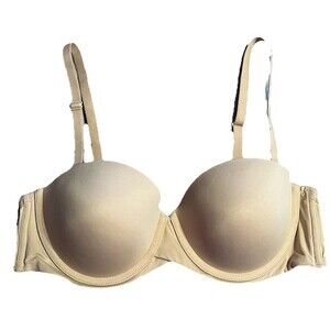 Maidenform Ultimate Stay Put Strapless Underwire Beige Bra #SE6990 Size 38B